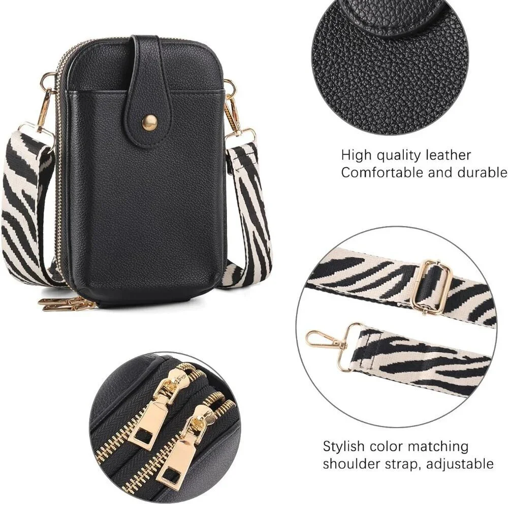 Small Faux Leather Crossbody Bag Women Travel Phone Wallet with Card Slots
